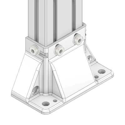33-45903S-7ESD MODULAR SOLUTIONS MOUNTING FOOT 3 SIDED FOR 45 X 90 WITH ESD HARDWARE PARTICALLY ENCLOSED & SHORT